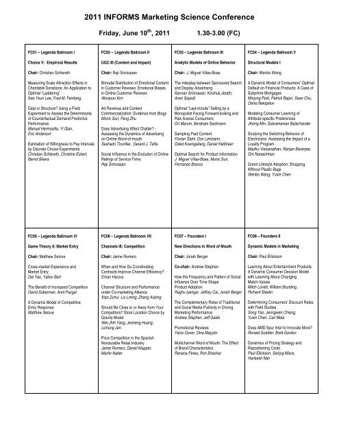 2012 INFORMS Marketing Science Conference June 7