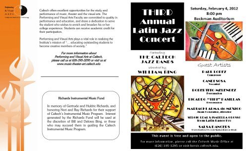 Third Annual Latin Jazz Concert (February 4, 2012) - Caltech ...