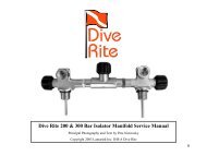 Dive Rite 200 & 300 Bar Isolator Manifold Service Manual - DiveSafety