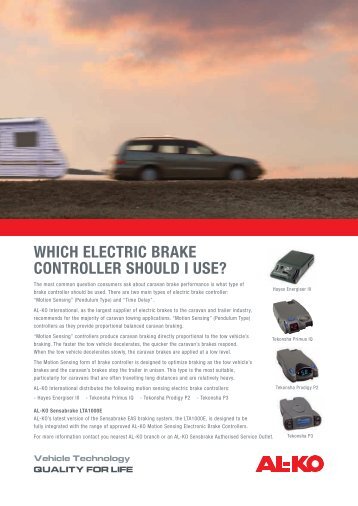 which electric brake controller should i use? - AL-KO Australia