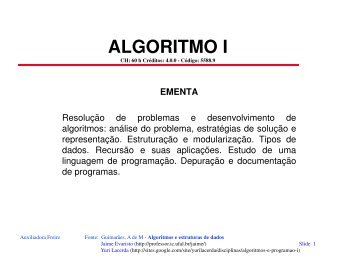 ALGORITMO I - DEINF/UFMA