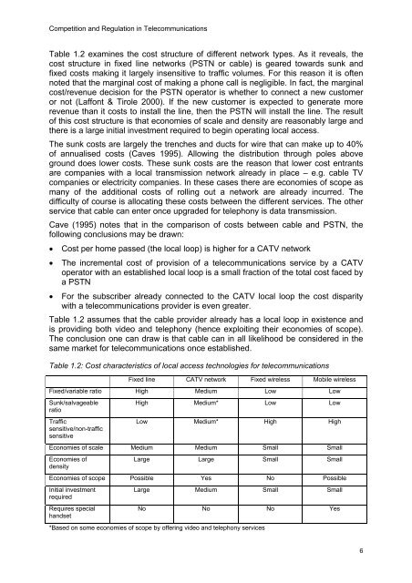 Competition and Regulation in the Telecommunications Industry in ...