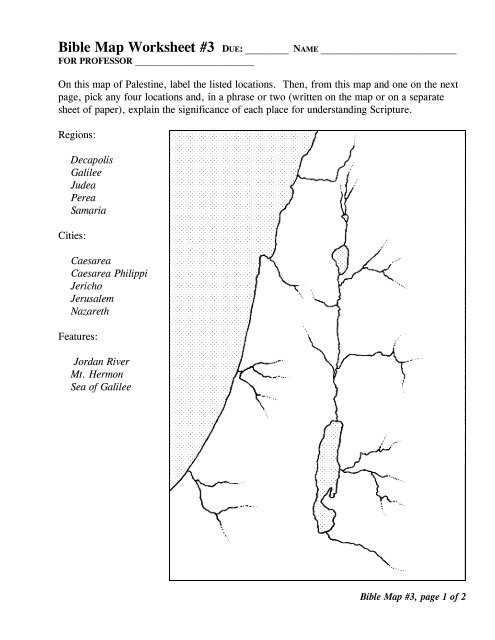 Sea Of Galilee Bible Map