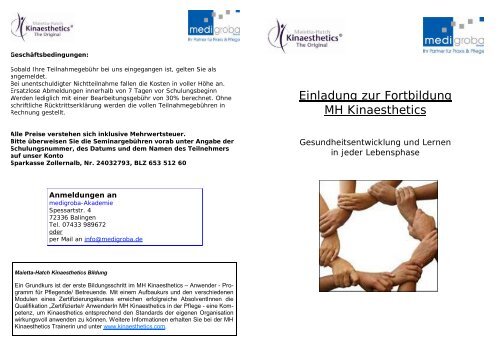 Einladung zur Fortbildung MH Kinaesthetics - Medigroba GmbH