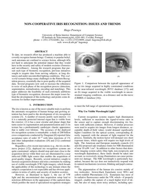 non-cooperative iris recognition: issues and trends - UBI