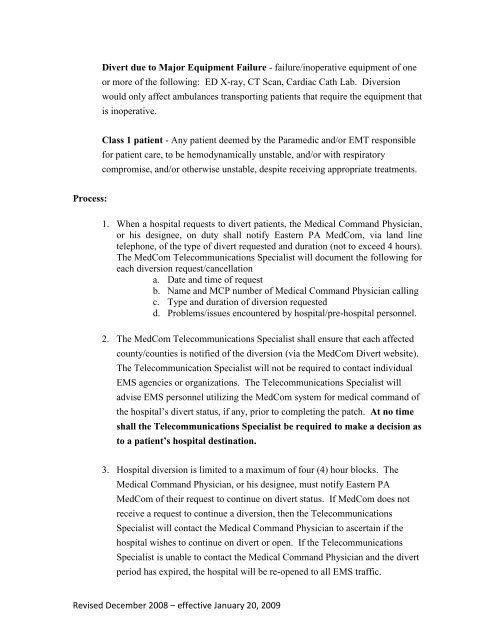 Regional Diversion policy Jan 09.pdf - Eastern EMS Council