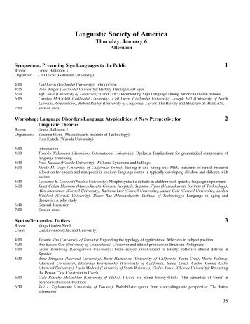 View the preliminary program online as a PDF - Linguistic Society of ...