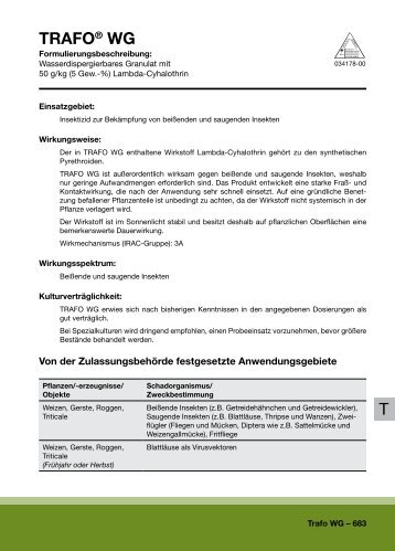 TRAFOÂ® WG Von der ZulassungsbehÃ¶rde festgesetzte ... - Syngenta