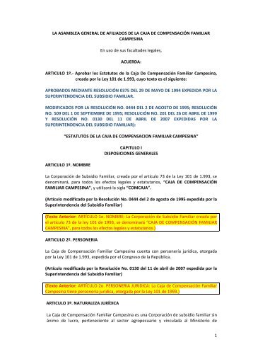 1 LA ASAMBLEA GENERAL DE AFILIADOS DE LA CAJA ... - Comcaja