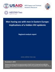 Men having sex with men in Eastern Europe ... - AIDSTAR-Two