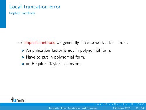 Lecture 6: =1=Truncation Error, Consistency, and Convergence