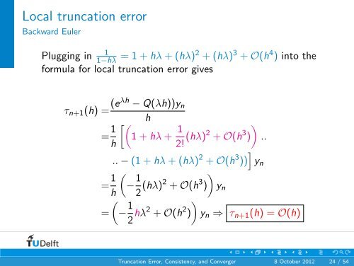 Lecture 6: =1=Truncation Error, Consistency, and Convergence