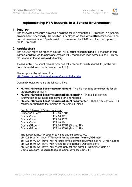 Implementing PTR Records In a Sphera Environment ... - KB Parallels