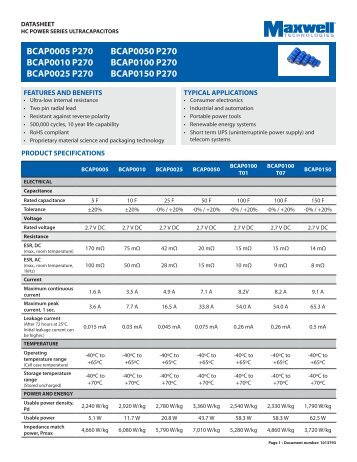 BCAP0050 P270 T01 DataSheet