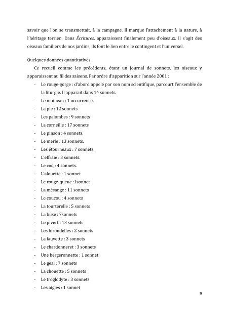 Les oiseaux dans Ãcritures - Centre de recherche en poÃ©tique et ...