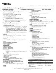 Satellite A305 Detailed Product Specification - XP Notebooks