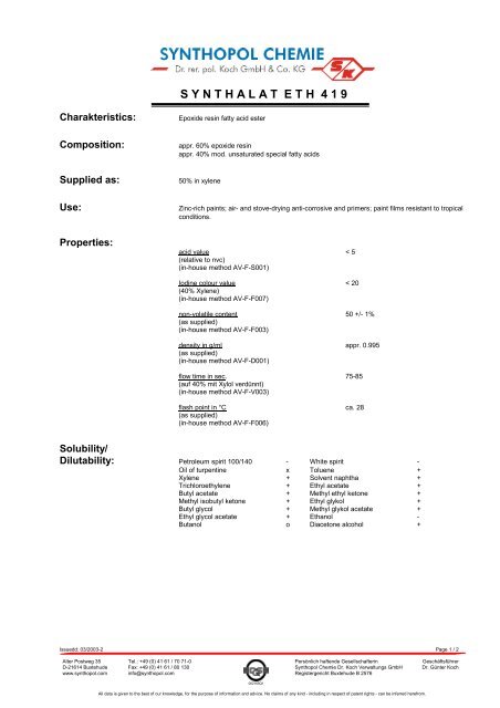 4SYNTHALAT ETH 419_en.pdf - Synthopol Chemie