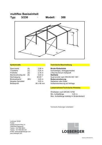 Prospekt multiflex Basis P9/multiflex plus Basis ... - Losberger GmbH
