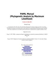 PAML Manual (Phylogenetic Analysis by Maximum Likelihood)
