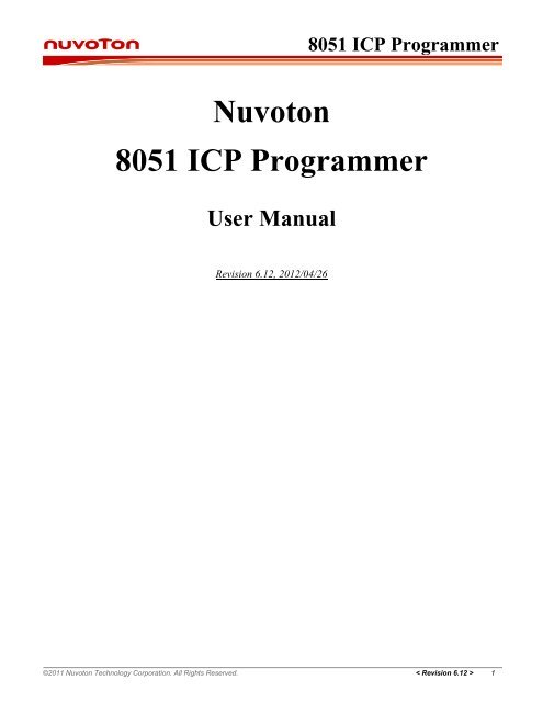 Nuvoton 8051 ICP Programmer