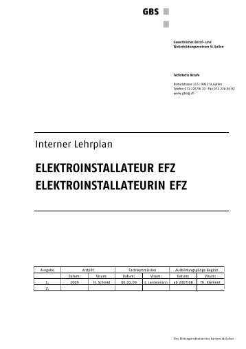 ELEKTROINSTALLATEUR EFZ ELEKTROINSTALLATEURIN EFZ