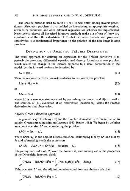 METHODS FOR CALCULATING FRÃCHET DERIVATIVES AND ...