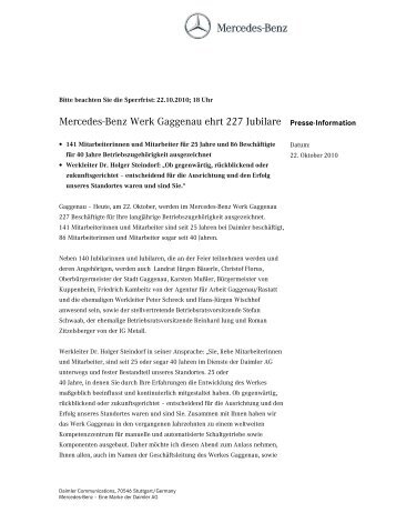 [PDF] Pressemitteilung: Mercedes-Benz Werk ... - LifePR.de