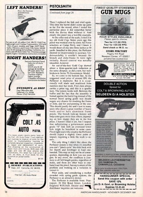 American Handgunner Nov/Dec 1981