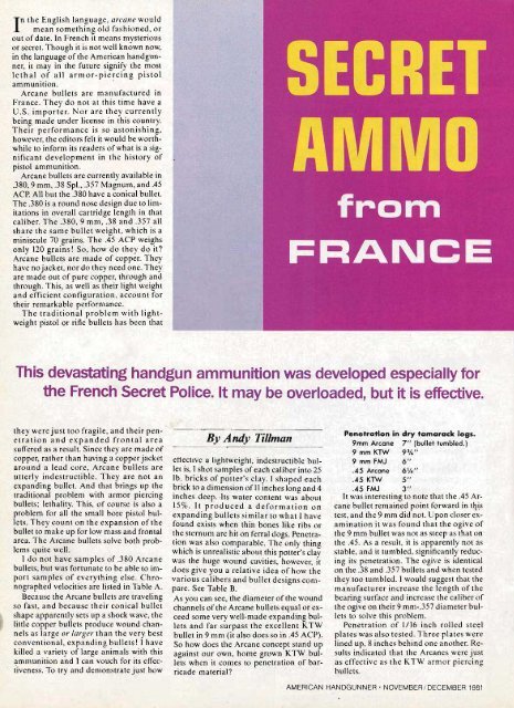 American Handgunner Nov/Dec 1981