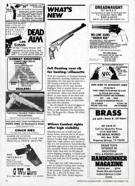 American Handgunner Nov/Dec 1981