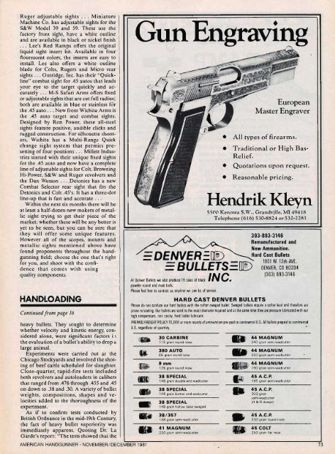 American Handgunner Nov/Dec 1981