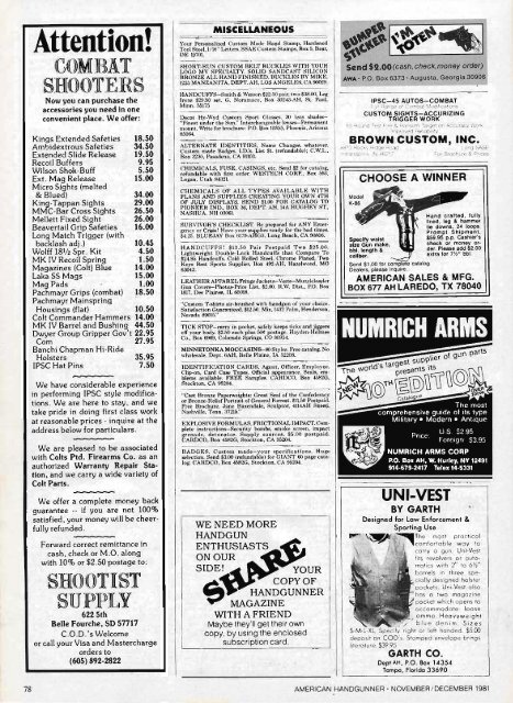 American Handgunner Nov/Dec 1981