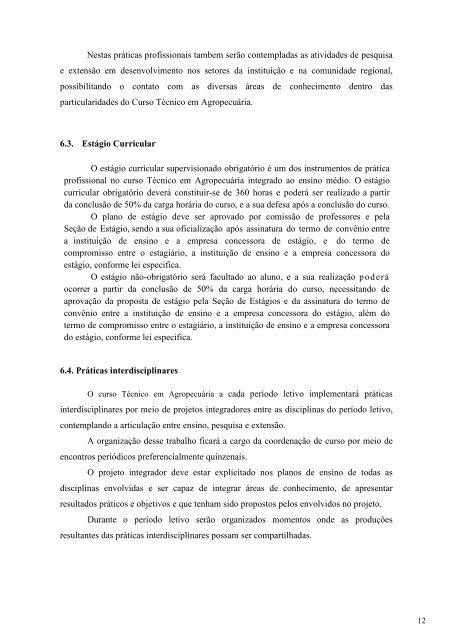 Projeto PedagÃ³gico do Curso TÃ©cnico em AgropecuÃ¡ria Integrado ...