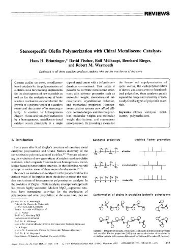 Stereospecific Olefin Polymerization with Chiral Metallocene Catalysts