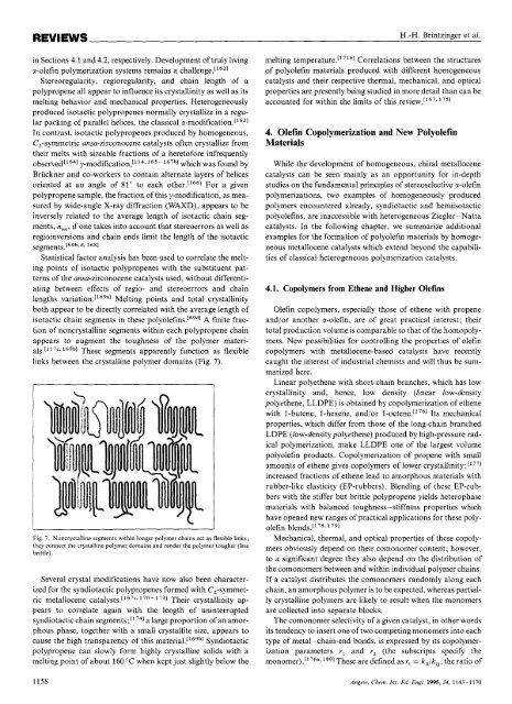 Stereospecific Olefin Polymerization with Chiral Metallocene Catalysts