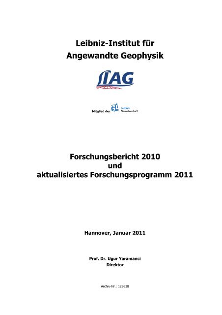 Forschungsbericht 2010 und aktualisiertes ... - LIAG