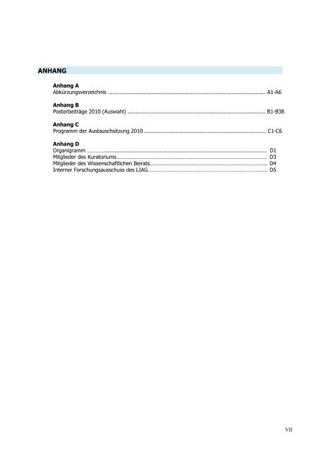 Forschungsbericht 2010 und aktualisiertes ... - LIAG