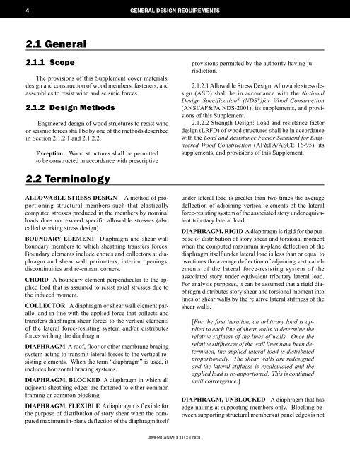 2001 ASD/LRFD Wind/Seismic Supplement - American Wood Council