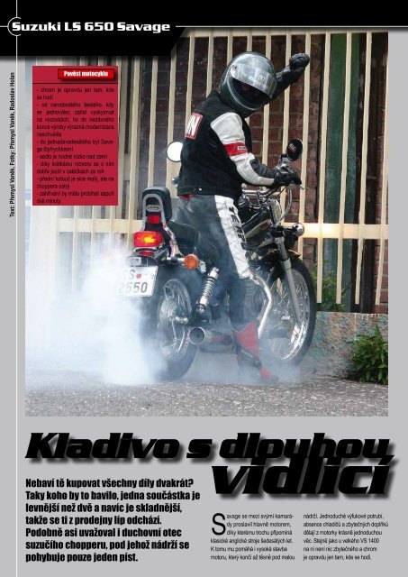 MotorkÃ¡Å 2005 - Test Suzuki LS 650 Savage.pdf - Bikes.cz