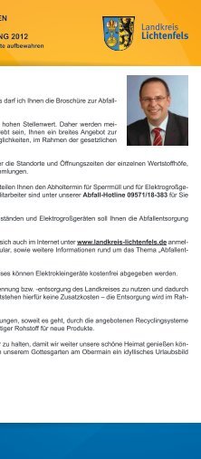 INFORMATIONEN ZUR ABFALLENTSORGUNG 2012 - in Lichtenfels