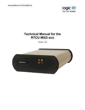 Technical Manual for the RTCU MX2i eco - Logic IO