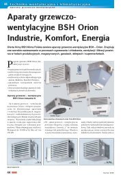 Aparaty grzewczo- wentylacyjne BSH Orion Industrie, Komfort, Energia