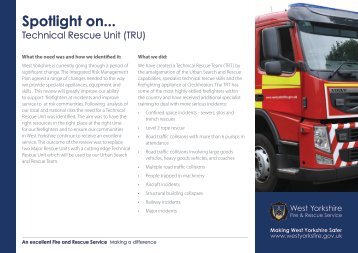 Technical Rescue Unit - West Yorkshire Fire Service