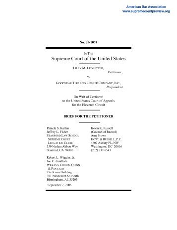 Brief for Petitioner Ledbetter.pdf - Oyez