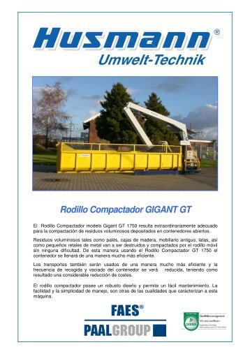 Rodillo Compactador GIGANT GT - husmann umwelt technik