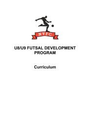 U8/U9 FUTSAL DEVELOPMENT PROGRAM Curriculum