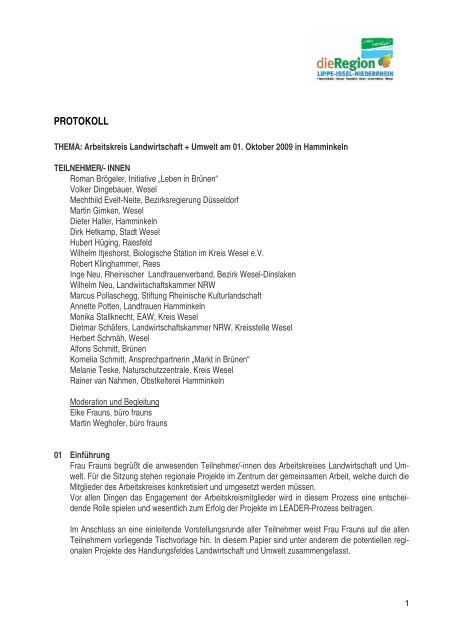 Download Protokoll 01.10.2009.pdf - Lippe-Issel-Niederrhein