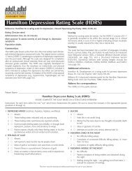 Hamilton Depression Rating Scale (HDRS) ASSESSMENT TOOLS