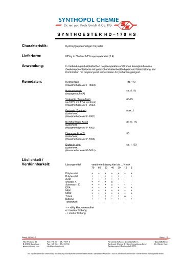 Synthoester_HD-170 HS + - Synthopol Chemie