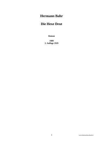 Hermann Bahr Die Hexe Drut - Literaturdownload.at
